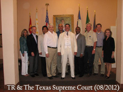 Tom Jackson as Theodore (TR) Roosevelt with the Texas Supreme Court